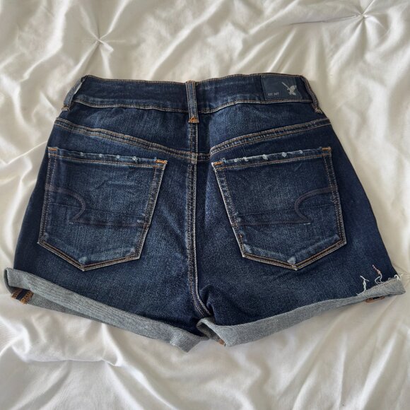 American Eagle Hi-Rise Jean Shorts Super Stretch - Picture 2 of 3